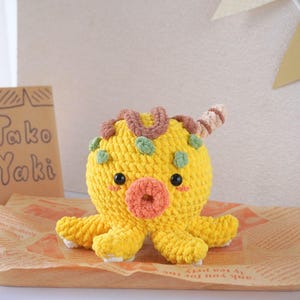 Takoyaki-virkmönster, Amigurumi-virkmönster, Snabbmatsvirkmönster, Virkmönster för undervattensdjur bild 2