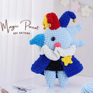 Magic Parrot Crochet Pattern, Amigurumi Crochet Patterns, Halloween Parrot Amigurumi Pattern,  Stuffed Animal Crochet Pattern, PDF Pattern