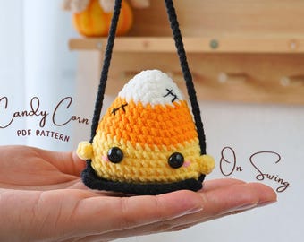 Candy Corn On Swing Crochet Pattern, Halloween Crochet Pattern, Car Hanging Crochet Pattern, Halloween Collection Crochet Pattern