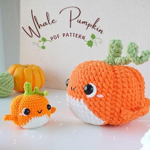 Patrón de crochet de calabaza ballena, patrón de crochet de calabaza, patrones de crochet amigurumi, patrón de crochet