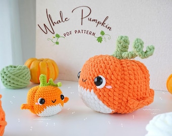 Whale Pumpkin Crochet Pattern, Pumpkin Crochet Pattern, Amigurumi Crochet Patterns, Crochet Pattern