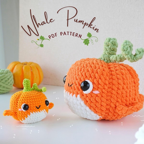 Haakpatroon walvispompoen, haakpatroon pompoen, haakpatroon amigurumi, haakpatroon, haakpatroon