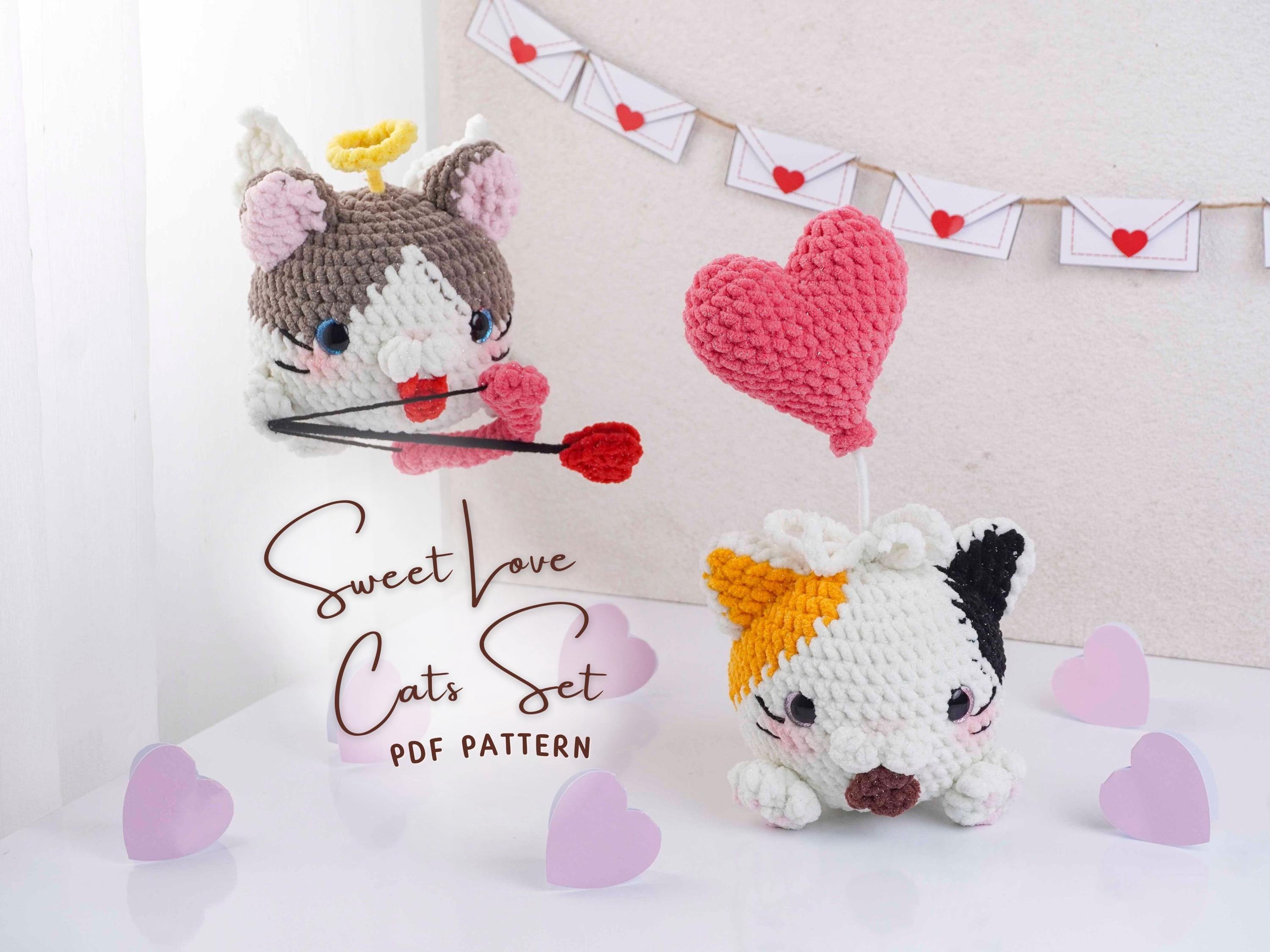 30 Valentine Crochet Patterns to Make for Gifts, Decor, and Cozy Seasonal Touches 15 Sweet Love Cats Bundle