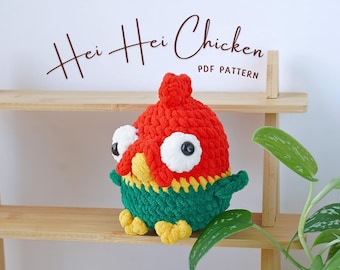Clumsy Rooster Crochet Pattern, Amigurumi Crochet Pattern, Rooster Amigurumi Pattern, Crochet Pattern
