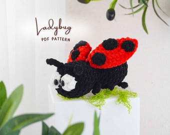 Patrón de mariquita a crochet, patrón de amigurumi de insecto, mini insecto de peluche DIY, juguete de insecto en PDF, guía de crochet para principiantes, patrón en PDF