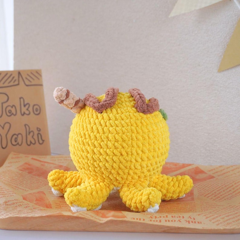 Takoyaki-virkmönster, Amigurumi-virkmönster, Snabbmatsvirkmönster, Virkmönster för undervattensdjur bild 5