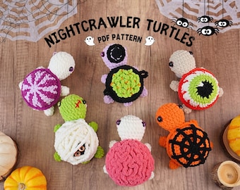 Halloween Turtle No Sew Crochet Pattern Bundle, No Sew Amigurumi Crochet Pattern, Amigurumi Crochet, Halloween Collection Crochet Pattern