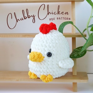 Patrón de crochet de pollo regordete, patrón de crochet de amigurumi, patrón de amigurumi de pollo, patrón de crochet