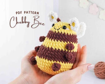 Chubby Bee Crochet Pattern, Amigurumi Crochet Pattern, Plush Amigurumi Toy, Soft Toy Amigurumi, Digital PDF Pattern