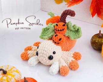 Pumpkin Spider Crochet Pattern, Halloween Spider Amigurumi Pattern, Spider Crochet Pattern, Halloween Spider PDF Tutorial, PDF Pattern