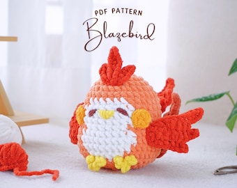 Patrón de crochet de Blazebird, patrones de crochet para amigurumi, patrón de crochet de pájaro, patrón de crochet de peluche