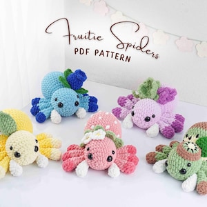 Fruitie Spiders Häkelanleitungen Bundle | Kiwi Spinne Muster, Blaubeer Spinne Muster, Trauben Spinne Muster, Zitronen Spinne Muster