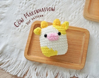 Cow Marshmallow Crochet Pattern, Baby Cow Marshmallow Crochet, Amigurumi Crochet