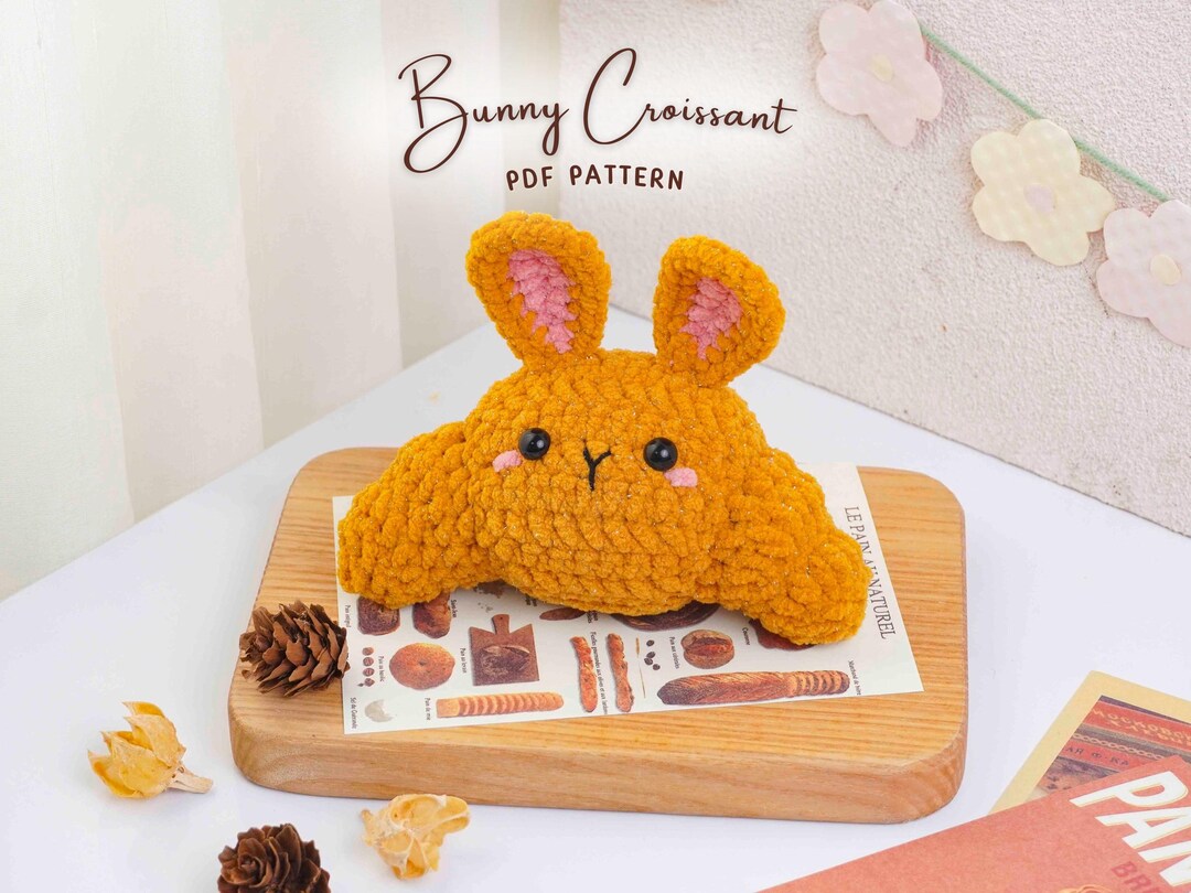 Croissant Rabbit Bunny Croissant Crochet Pattern, Classic Kitchen Food Decor ...