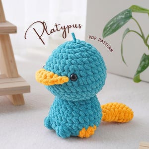 Platypus No Sew Crochet Pattern, Unique Platypus Crochet Pattern, Cuddly Platypus Crochet Tutorial, Adorable Platypus Plush