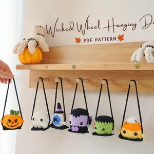 Halloween Hanging Crochet Patterns, Frankenstein Pattern, Corn Crochet Pattern, Eye Pattern, Ghost Pattern, Pumpkin Pattern, Vampire Pattern