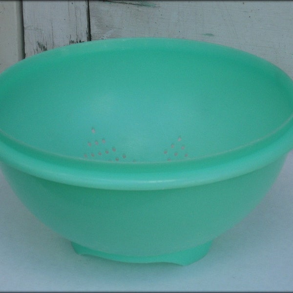 Vintage Seafoam Jadite Green Tupperware Colander