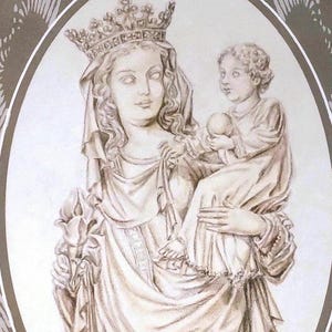 N-Dde PARIS / La Vierge du pilier / Crayonné / Carte imprimée / 22x15cm