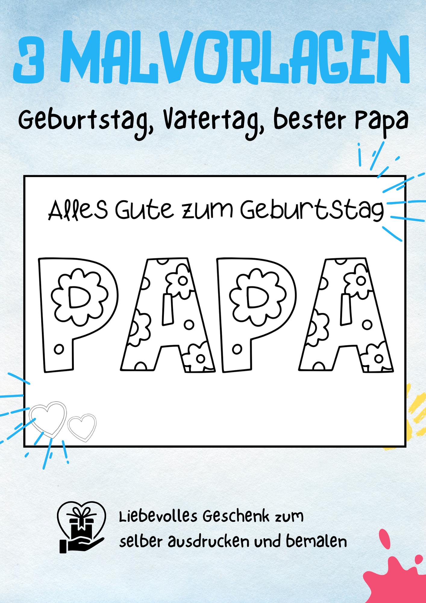 3 Ausmalbilder Papa | Bild Geburtstag Papa | Ausmalbild für Kinder |  Malvorlage Vatertag | Bastelvorlage Kind | malen Kind | bester Papa - Etsy  Österreich, image size:1414x2000