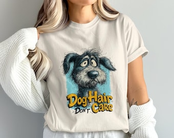 Dog Hair Don’t Care PNG, Funny Dog Quote Sublimation, Retro Dog Clipart, Pet Lover Shirt Design, Dog Mom PNG