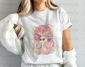 Hot Ghoul Summer Digital Download PNG File, Spooky Season Clipart, Ghost with Donut Graphic, Summerween Party Design, Pastel Kawaii Art