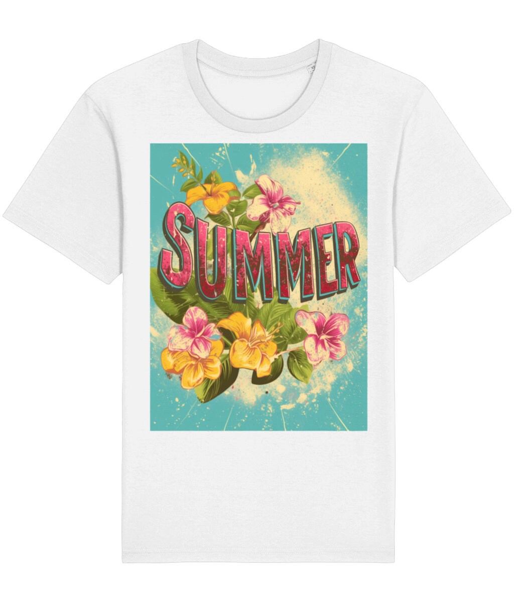 Stella Stanley Unisex Rocker Floral Summer Tee Organic Cotton