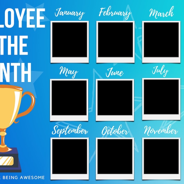 Editable Employee of the Month Poster 24x36 Digital Template Download