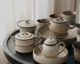Pottery teapot, coffee pot, Zen tea set,Jingdezhen ceramics,Handmade pottery,Mottled texture, Gongfu Tea-wares, Vintage Teapot, gift for him