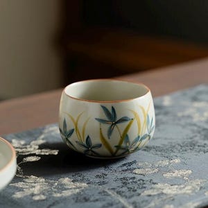 禅茶碗 | 如窯陶磁器 | 手描きの金彩蘭形 | 高貴で優雅な雰囲気 | 父親への贈り物 | お茶好きへの贈り物