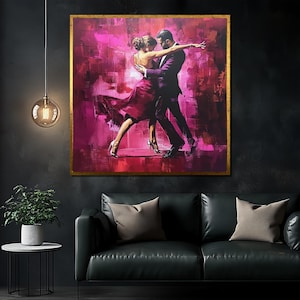 Romantic Tango Dance Canvas Painting - Passionate Wall Art for Modern Home Decor - Perfect Gift for Dance Lovers