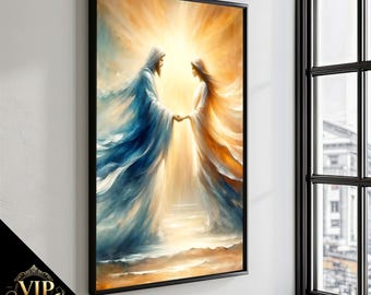 Mary Magdalene and Jesus Canvas Painting, Divine Love Wall Art ...