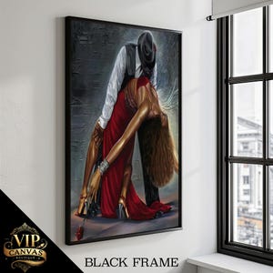 Passionate Tango Dance Canvas Painting - Romantic Couple Dancing - Elegant Wall Art for Dance Lovers,Perfect Gift for Dancers, Ready to Hang
