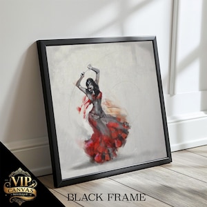 Graceful Belly Dancer in Motion - Captivating Dance Canvas Painting, Ideal Gift for Dance and Art Lovers
