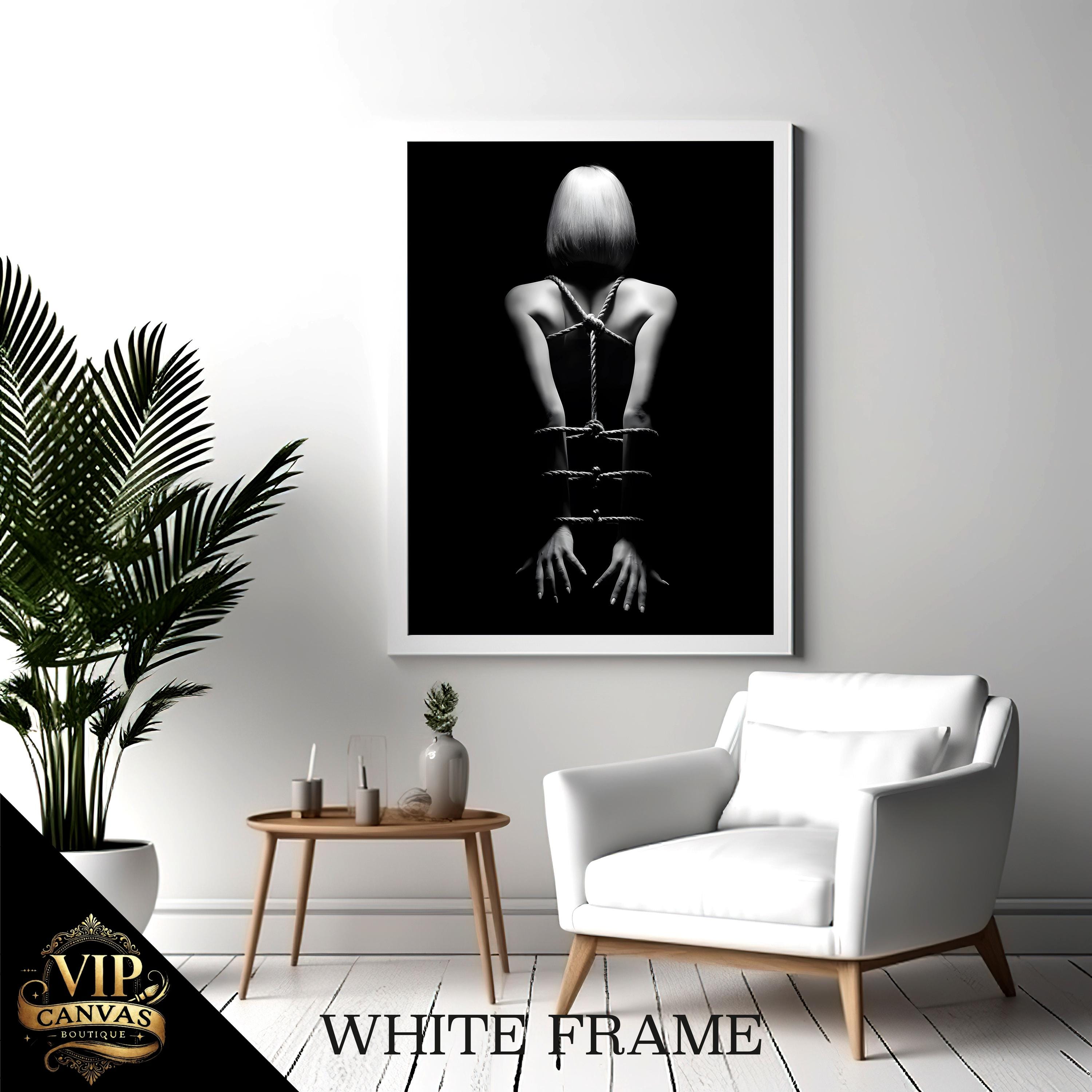 Enigmatic Rope Bondage Sensual Erotic Art Intimate Nude Canvas Unique Bedroom Decor Seductive