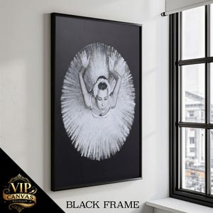 Elegant Ballerina in Tutu - Monochrome Ballet Dancer Canvas Art - Graceful Ballet Wall Decor - Perfect Gift for Dance Enthusiasts