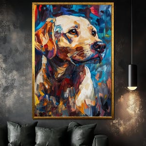 Colorful Labrador Canvas Painting - Abstract Dog Wall Art - Modern Pet Lover Gift - Vibrant Animal Decor