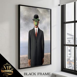 René Magritte &#39;The Son of Man&#39; Canvas Painting - Iconic Surrealist Art for Unique Home Decor Gift