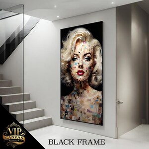 Iconic Marilyn Monroe Pop Art Canvas - Colorful Collage Portrait, Wall Decor, Ready to Hang
