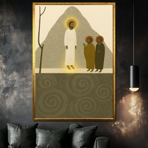 Road to Emmaus Gemälde, Jesus Christus erscheint den Anhängern, Religiöses Wandbild, Spirituelles christliches Geschenk