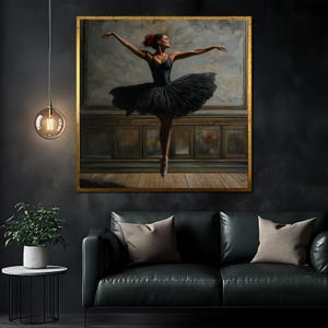 Elegant Black Ballerina Canvas Painting, Graceful Ballet Wall Art, Ballerina  Artwork, Unique Gift, Modern Home Decor, Dance Lover Art