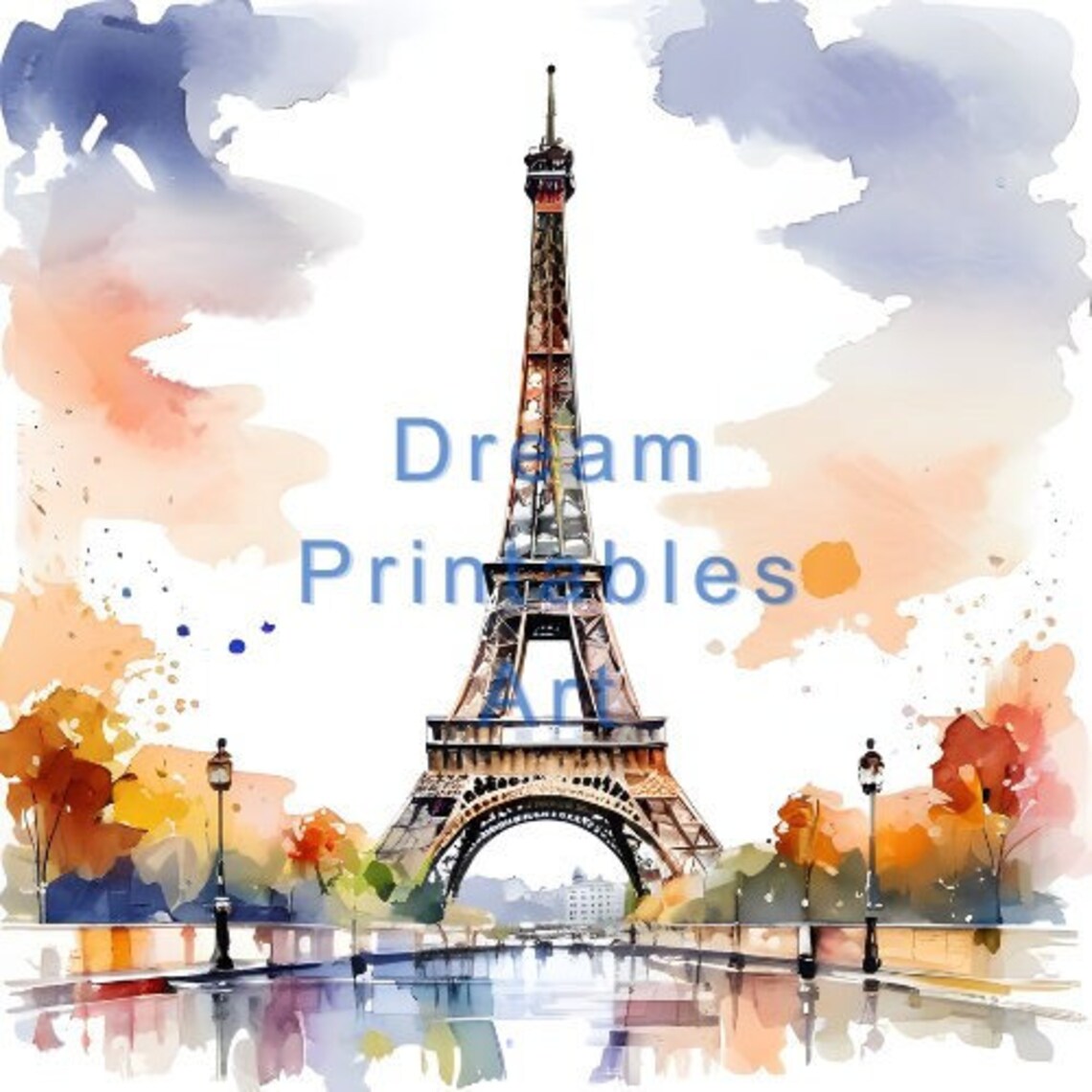 Watercolor Eiffel Tower Clipart 10 High Quality 300 DPI Digital ...