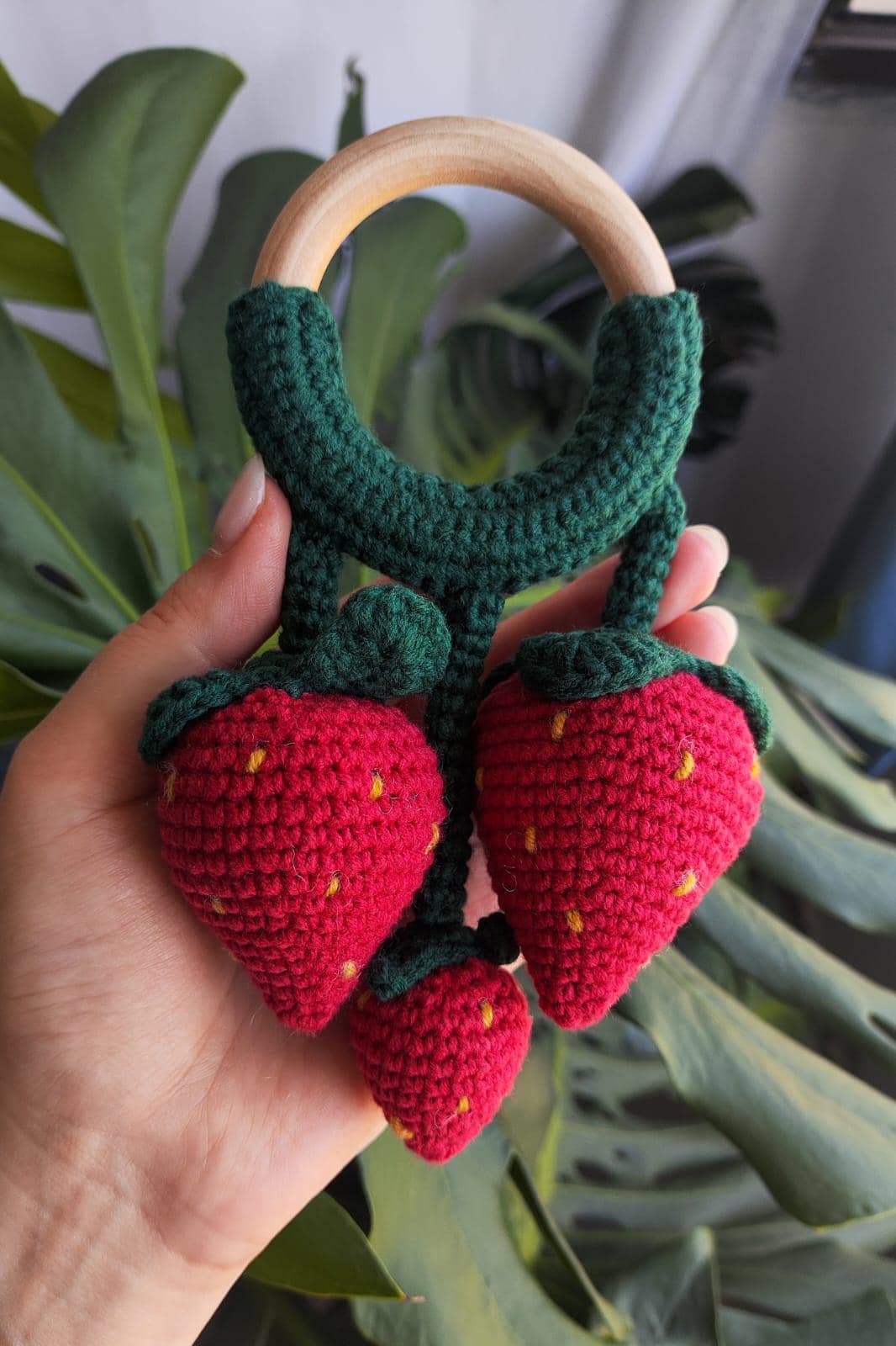 Strawberry Baby Rattle Crochet Pattern, Safe Newborn Toy (PDF Pattern ...