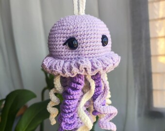 Jellyfish crochet pattern - baby rattle, PDF pattern