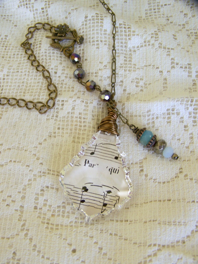 Beaded Gypsy Necklace Antique Chandelier Crystal Necklace Etsy