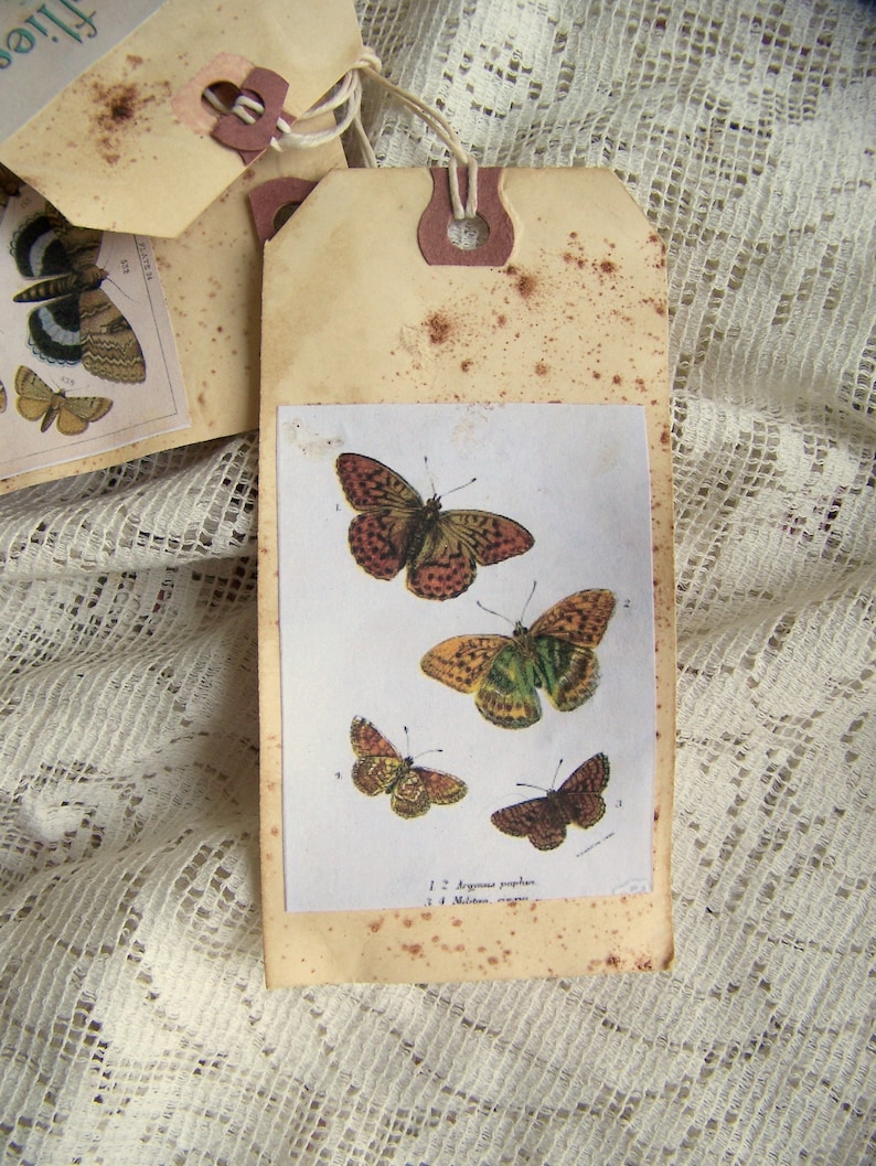 Handmade Butterfly Gift Tags Vintage Butterfly Gift Tags | Etsy