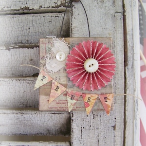 Handmade Original Collage Vintage Collage Altered Mixed Media Vintage Rhinestone Collage Vintage Mixed Media Altered Art Vintage Lace