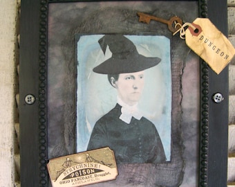 Handmade Halloween Collage Vintage Style Halloween Art Wall Hanging Vintage  Halloween Witch Decor Vintage Witch Black Witch  Portrait