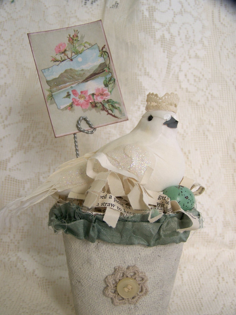 Handmade Bird Flower Pot Vintage Peat Pot Handmade Spring ...