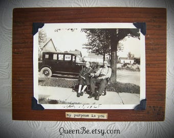 Antique Couple Photograph Altered Family Photo Antique Reclaimed Barn Wood Assemblage Barnwood Art Antique Photograph Wall Hanging