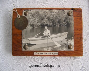 Antique Photograph Decor Altered  Photo Antique Reclaimed Barn Wood Assemblage Barnwood Art Antique Photograph Wall Hanging Family Journey